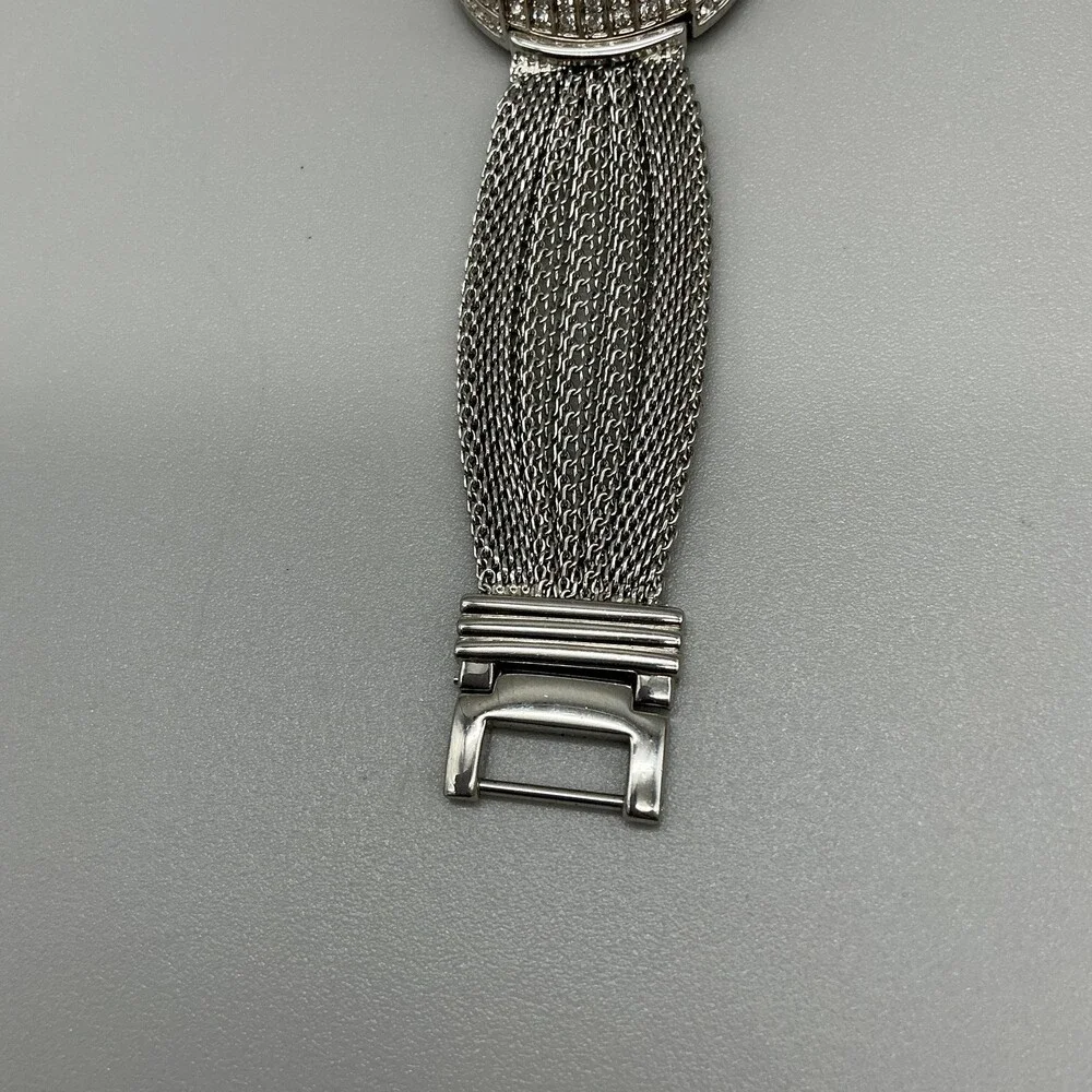 Xanadu Womens Watch 30mm Silver Crystal Bezel Mesh Band New Battery 6.5